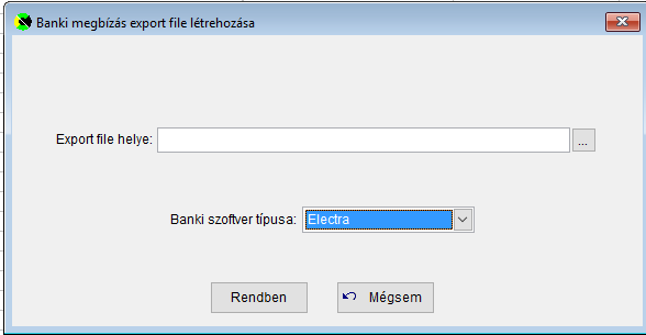 Banki megbízás export file