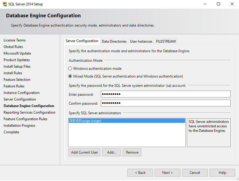 SQL Server install